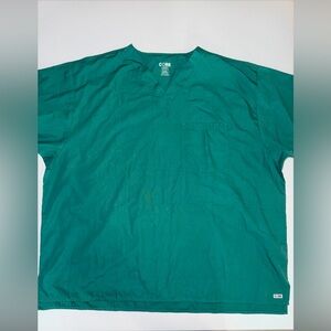 Maevn Core Unisex Green V-Neck with One Chest Pocket Scrub Top Size 2XL